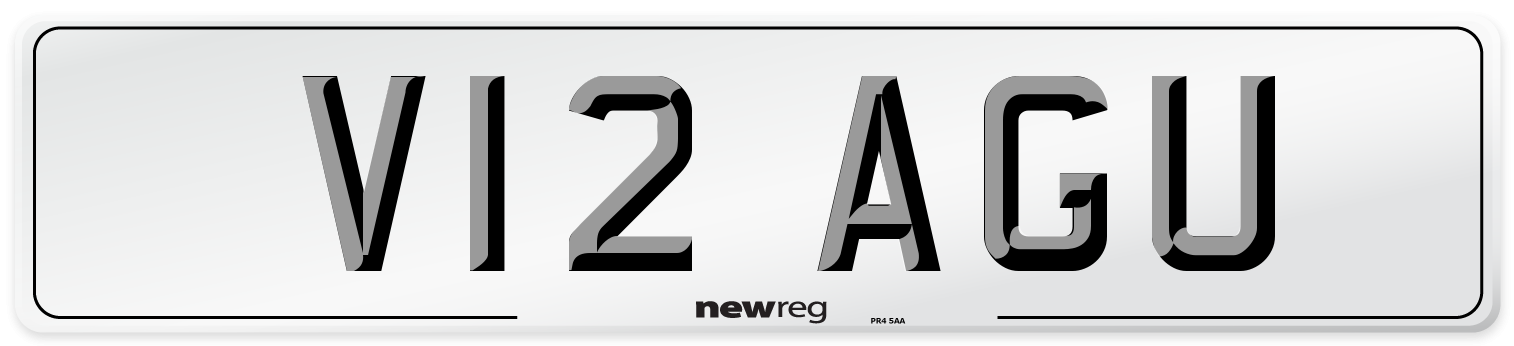 V12 AGU Number Plate from New Reg
